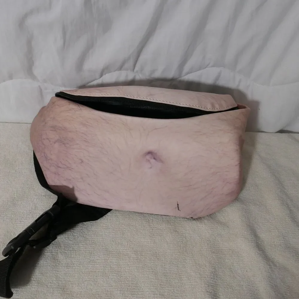 Beer Belly Bag Fanny Pack Dad Bod Hairy Waist Bag Gag Gift Funny Fanny Purse